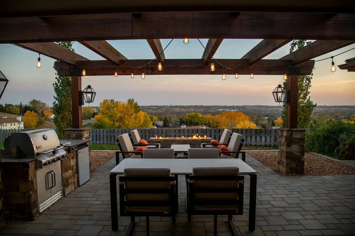 Brown wooden table and chairs